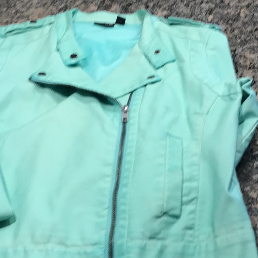 A leather bomber jacket very fashionable